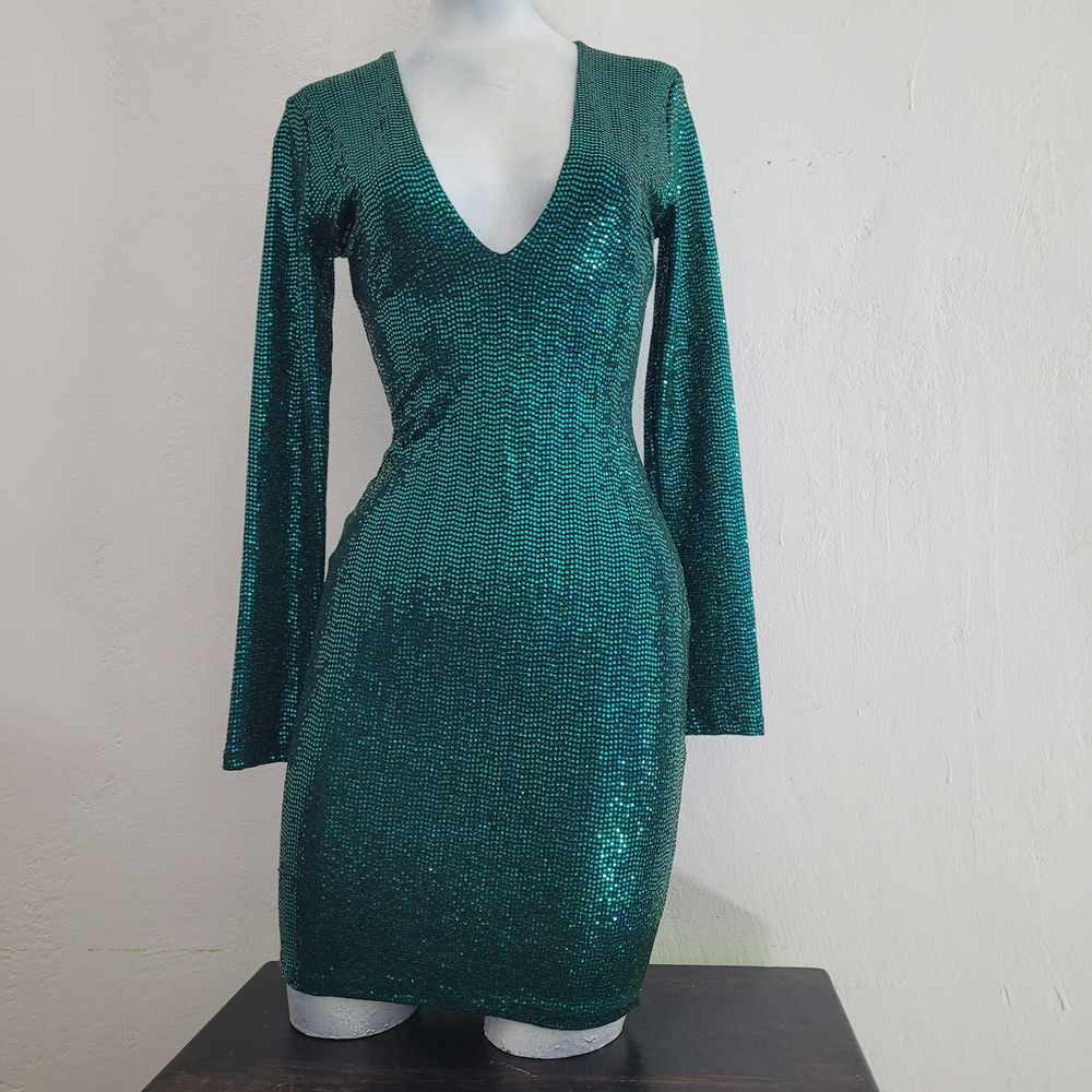 Emerald Green Sequin Dress
